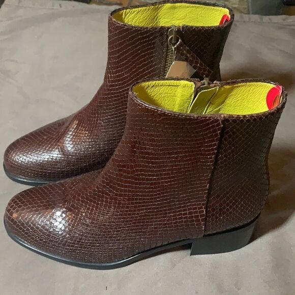 Grigirancio Brown Snakeskin Pattern Boots Made in Italy Size 36 (Women’s 6US) - Picture 3 of 8